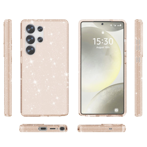 For Samsung Galaxy S25 Ultra 5G Shockproof Terminator Glitter Powder Phone Case(Gold)