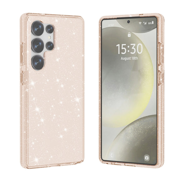 For Samsung Galaxy S25 Ultra 5G Shockproof Terminator Glitter Powder Phone Case(Gold)