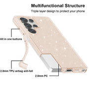 For Samsung Galaxy S25 Ultra 5G Shockproof Terminator Glitter Powder Phone Case(Gold)