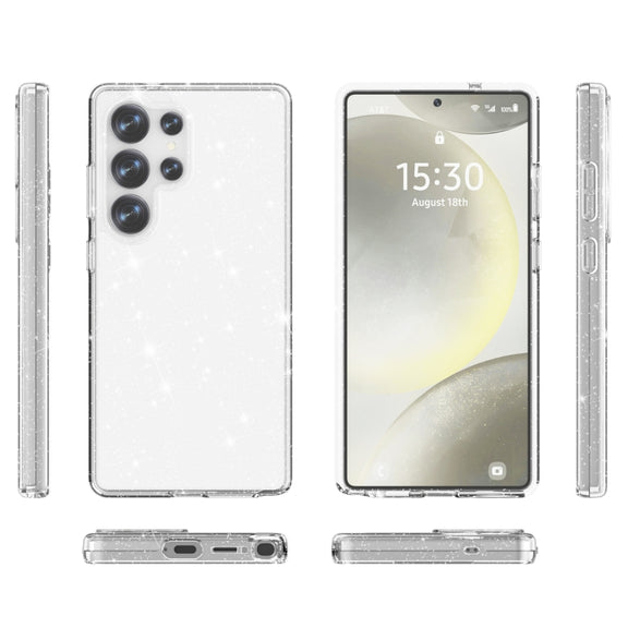 For Samsung Galaxy S25 Ultra 5G Shockproof Terminator Glitter Powder Phone Case(White)