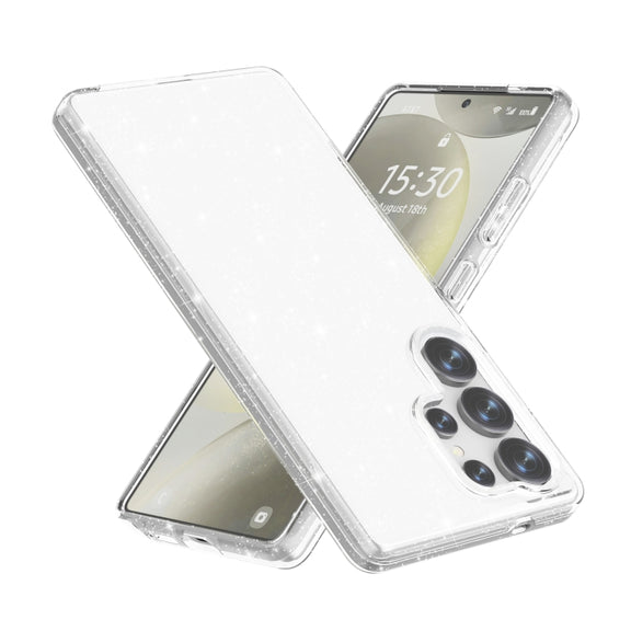 For Samsung Galaxy S25 Ultra 5G Shockproof Terminator Glitter Powder Phone Case(White)