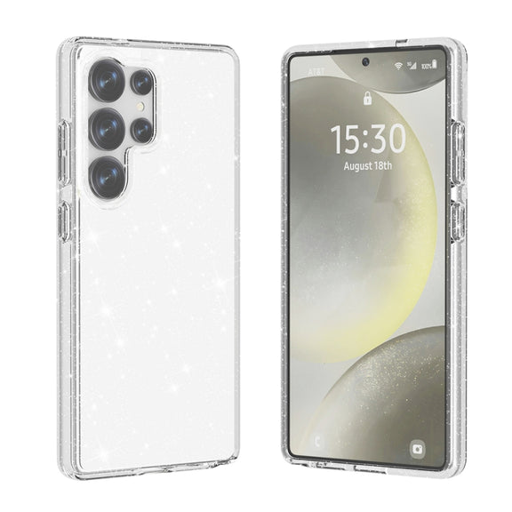For Samsung Galaxy S25 Ultra 5G Shockproof Terminator Glitter Powder Phone Case(White)