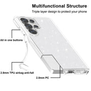 For Samsung Galaxy S25 Ultra 5G Shockproof Terminator Glitter Powder Phone Case(White)