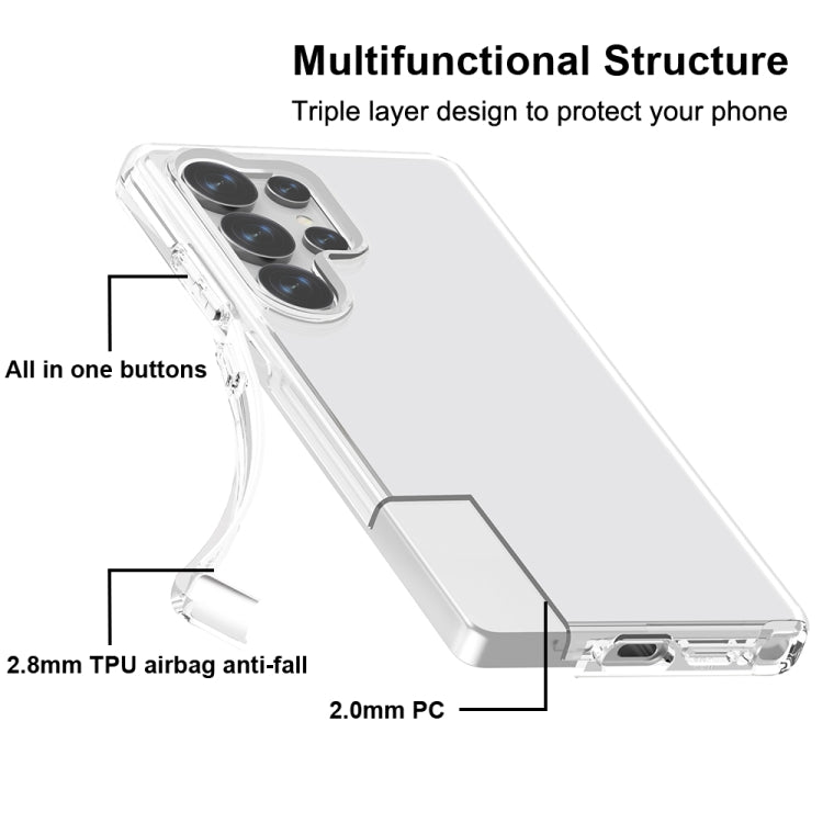 For Samsung Galaxy S25 Ultra 5G Shockproof Terminator Glitter Powder Phone Case(Transparent)