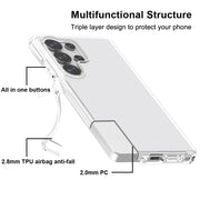 For Samsung Galaxy S25 Ultra 5G Shockproof Terminator Glitter Powder Phone Case(Transparent)
