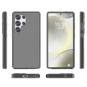 For Samsung Galaxy S25 Ultra 5G Shockproof Terminator Glitter Powder Phone Case(Transparent Black)