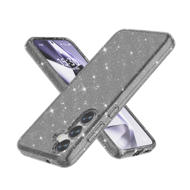For Samsung Galaxy S25+ 5G Shockproof Terminator Glitter Powder Phone Case(Black)