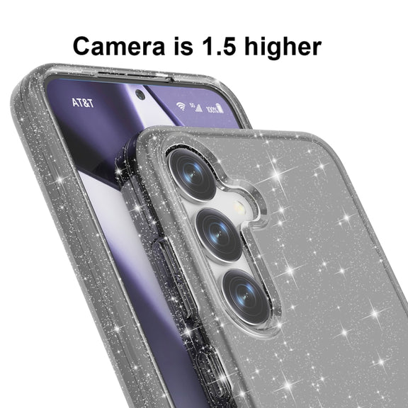 For Samsung Galaxy S25+ 5G Shockproof Terminator Glitter Powder Phone Case(Black)