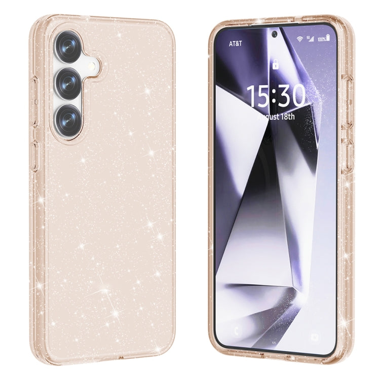 For Samsung Galaxy S25+ 5G Shockproof Terminator Glitter Powder Phone Case(Gold)
