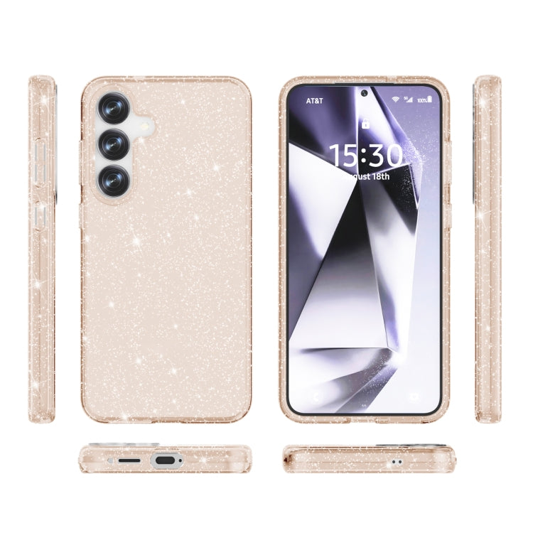 For Samsung Galaxy S25+ 5G Shockproof Terminator Glitter Powder Phone Case(Gold)