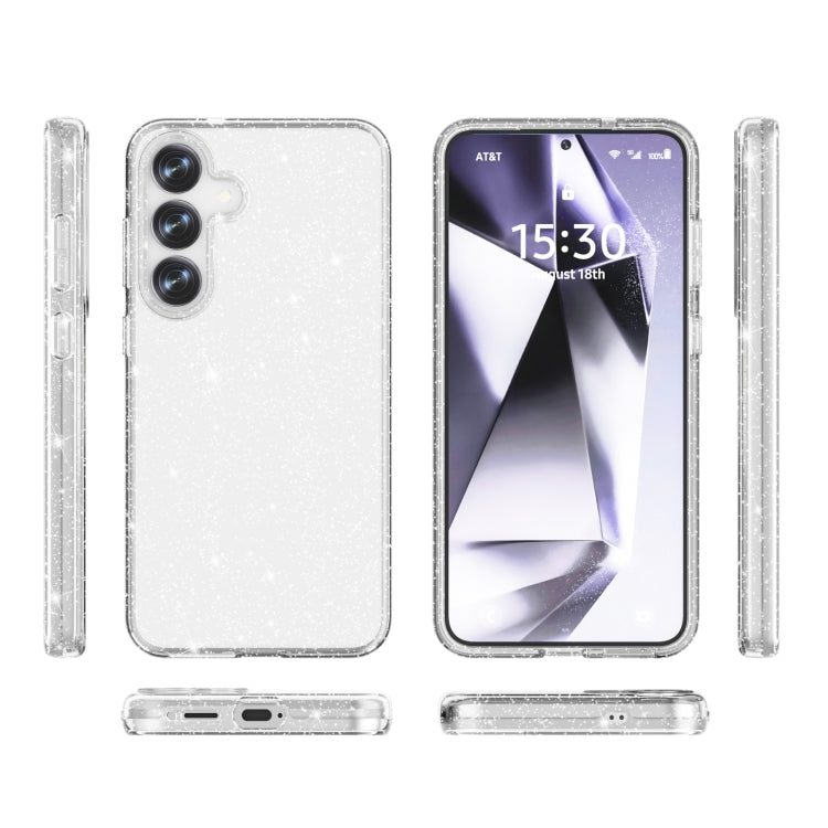 For Samsung Galaxy S25+ 5G Shockproof Terminator Glitter Powder Phone Case(White)