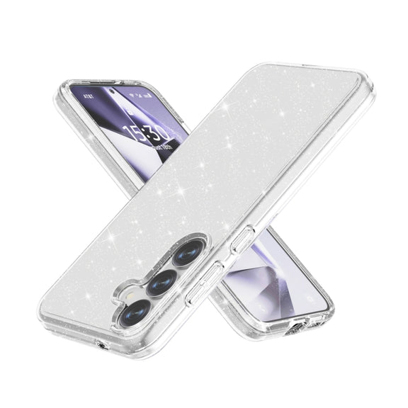 For Samsung Galaxy S25+ 5G Shockproof Terminator Glitter Powder Phone Case(White)