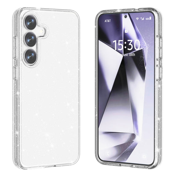For Samsung Galaxy S25+ 5G Shockproof Terminator Glitter Powder Phone Case(White)