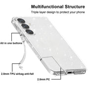 For Samsung Galaxy S25+ 5G Shockproof Terminator Glitter Powder Phone Case(White)