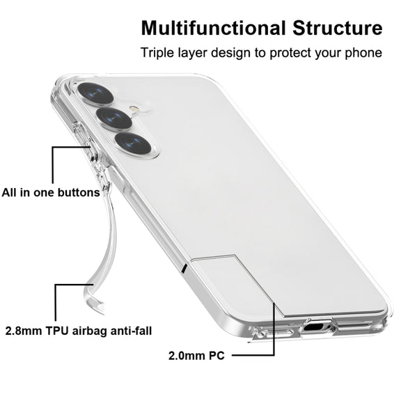 For Samsung Galaxy S25+ 5G Shockproof Terminator Glitter Powder Phone Case(Transparent)