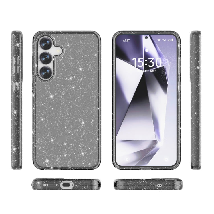 For Samsung Galaxy S25 5G Shockproof Terminator Glitter Powder Phone Case(Black)