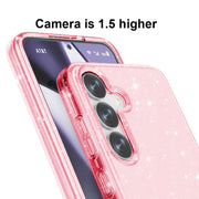 For Samsung Galaxy S25 5G Shockproof Terminator Glitter Powder Phone Case(Pink)