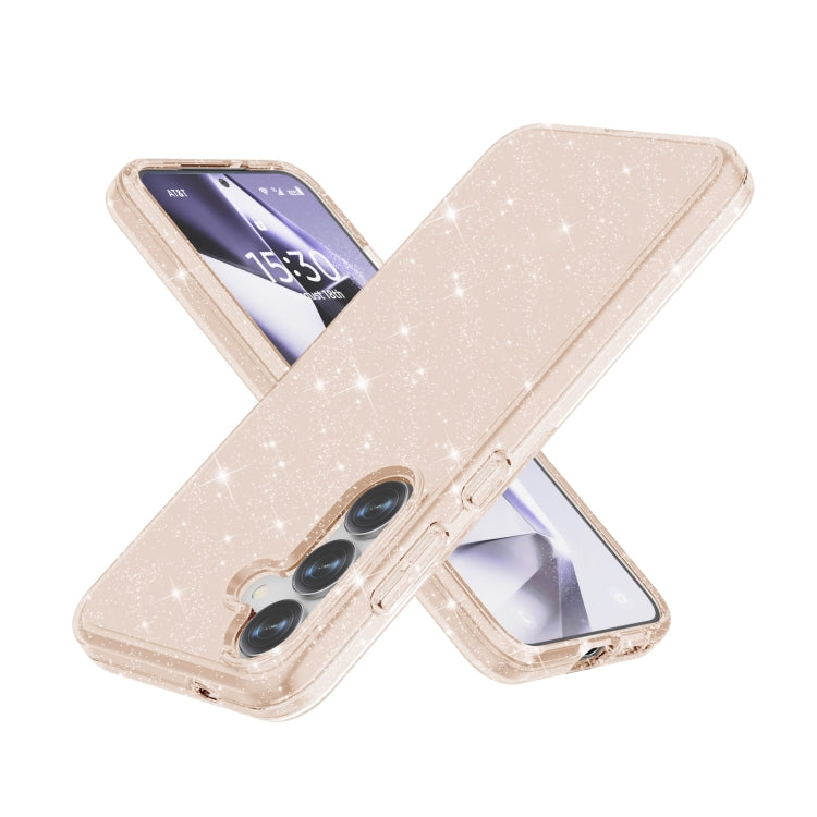 For Samsung Galaxy S25 5G Shockproof Terminator Glitter Powder Phone Case(Gold)