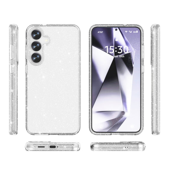 For Samsung Galaxy S25 5G Shockproof Terminator Glitter Powder Phone Case(White)