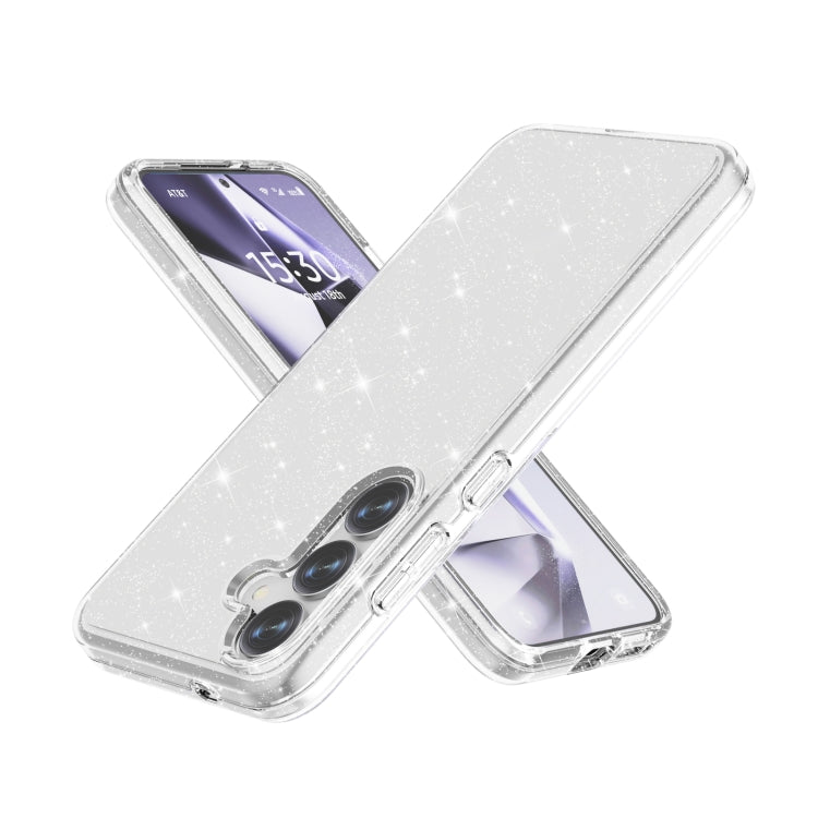 For Samsung Galaxy S25 5G Shockproof Terminator Glitter Powder Phone Case(White)