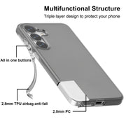 For Samsung Galaxy S25 5G Shockproof Terminator Glitter Powder Phone Case(Transparent Black)