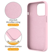 For iPhone 12 Pro Max MagSafe Magnetic Liquid Silicone Phone Case with Ring Holder(Grey Pink)