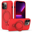 For iPhone 13 Pro Max MagSafe Magnetic Liquid Silicone Phone Case with Ring Holder(Red) - iPhone 13 Pro Max Cases by PMC TechLife | Online Shopping South Africa | PMC TechLife