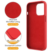 For iPhone 13 Pro Max MagSafe Magnetic Liquid Silicone Phone Case with Ring Holder(Red)