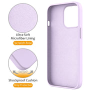 For iPhone 13 Pro MagSafe Magnetic Liquid Silicone Phone Case with Ring Holder(Lilac Purple)
