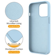 For iPhone 14 Pro Max MagSafe Magnetic Liquid Silicone Phone Case with Ring Holder(Sky Blue)