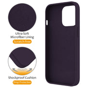 For iPhone 14 Pro MagSafe Magnetic Liquid Silicone Phone Case with Ring Holder(Purple)