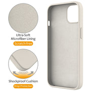 For iPhone 14 Plus MagSafe Magnetic Liquid Silicone Phone Case with Ring Holder(Antique White)