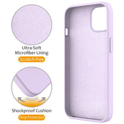 For iPhone 14 Plus MagSafe Magnetic Liquid Silicone Phone Case with Ring Holder(Lilac Purple)