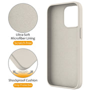 For iPhone 15 Pro MagSafe Magnetic Liquid Silicone Phone Case with Ring Holder(Antique White)