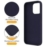 For iPhone 15 Pro MagSafe Magnetic Liquid Silicone Phone Case with Ring Holder(Midnight Blue)