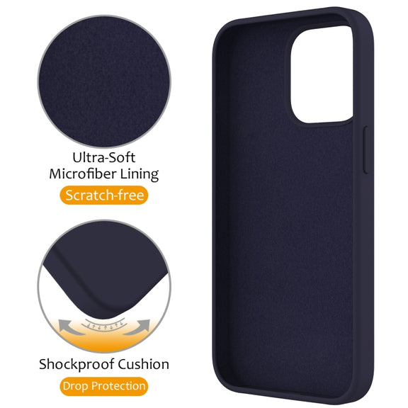 For iPhone 15 Pro MagSafe Magnetic Liquid Silicone Phone Case with Ring Holder(Midnight Blue)