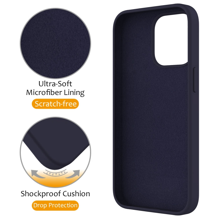 For iPhone 15 Pro MagSafe Magnetic Liquid Silicone Phone Case with Ring Holder(Midnight Blue)