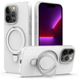 For iPhone 16 Pro Max Liquid Silicone MagSafe Magnetic Phone Case with Ring Holder(White) - iPhone 16 Pro Max Cases by PMC TechLife | Online Shopping South Africa | PMC TechLife | Buy Now Pay Later Mobicred