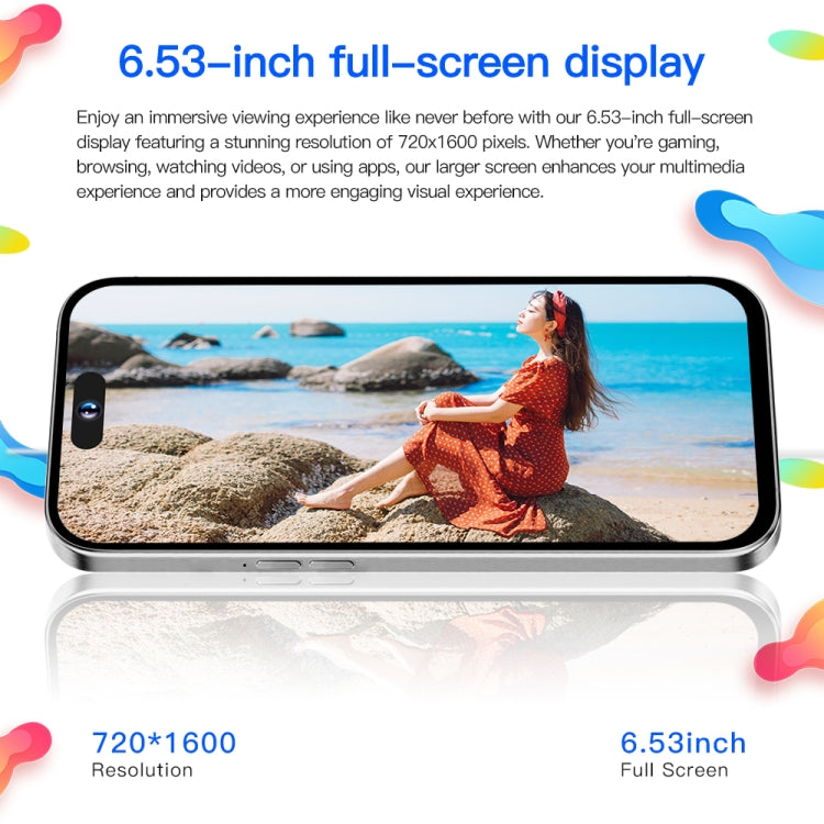 i15ProMax / U18, 3GB+32GB, 6.53 inch Face Identification Android 8.1 MTK6737 Quad Core, Network: 4G, OTG, Dual SIM(White)