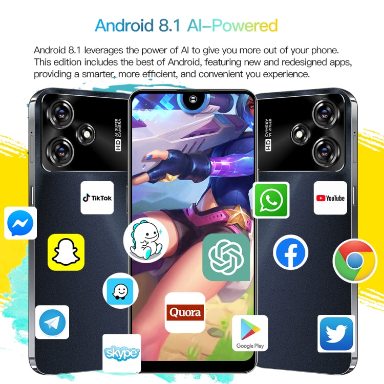 M6Pro / U30, 3GB+32GB, 6.53 inch Screen, Face Identification, Android 8.1 MTK6737 Quad Core, Network: 4G, OTG, Dual SIM(Green)