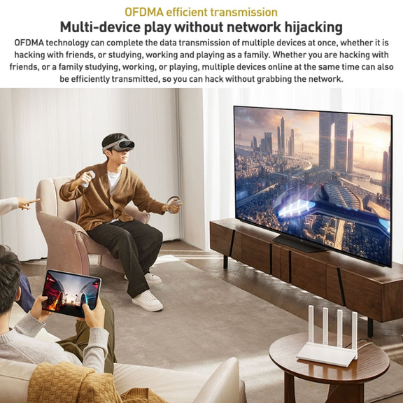 Original Xiaomi AX3000T 2.4GHz/5GHz Dual-band 1.3GHz CPU Router Supports NFC Connection, US Plug(White)