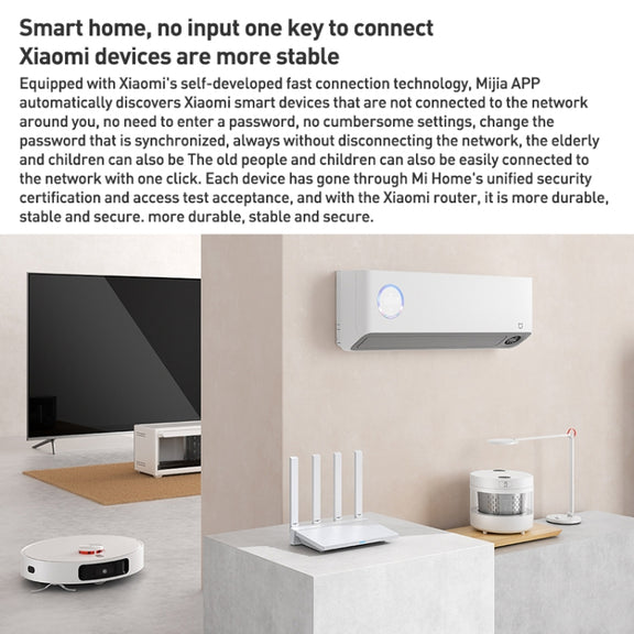 Original Xiaomi AX3000T 2.4GHz/5GHz Dual-band 1.3GHz CPU Router Supports NFC Connection, US Plug(White)