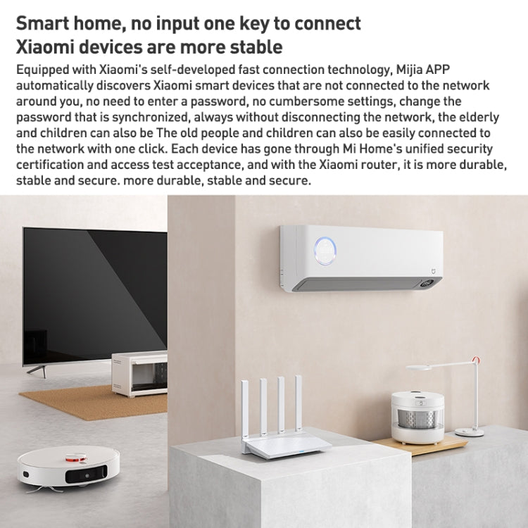 Original Xiaomi AX3000T 2.4GHz/5GHz Dual-band 1.3GHz CPU Router Supports NFC Connection, US Plug(White)