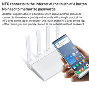 Original Xiaomi AX3000T 2.4GHz/5GHz Dual-band 1.3GHz CPU Router Supports NFC Connection, US Plug(White)