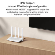 Original Xiaomi AX3000T 2.4GHz/5GHz Dual-band 1.3GHz CPU Router Supports NFC Connection, US Plug(White)