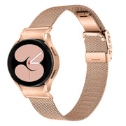 For Samsung Galaxy Watch 6 Quick Release Button Turtle Buckle Milan Watch Band(Rose Gold)