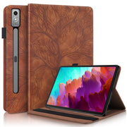 For Lenovo Tab P12 / Xiaoxin Pad Pro 12.7 2023 Life Tree Series Horizontal Flip Leather Tablet Case(Brown)