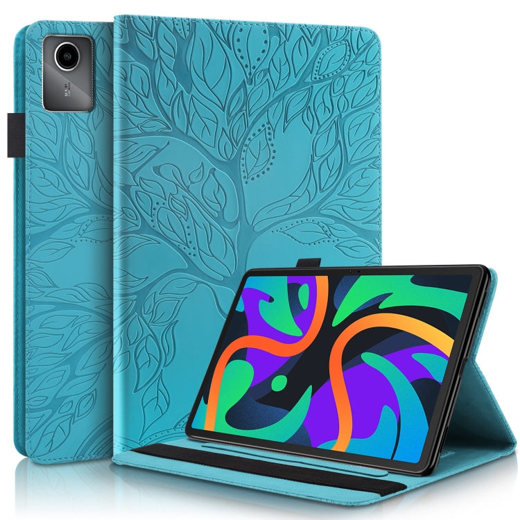For Lenovo Tab M11 / Xiaoxin Pad 11 2024 Life Tree Series Horizontal Flip Leather Tablet Case(Lake Blue)