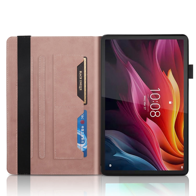 For Lenovo Tab P12 / Xiaoxin Pad Pro 12.7 2025 Life Tree Series Horizontal Flip Leather Tablet Case(Rose Gold)