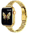 For Apple Watch 42mm Slim Seven Bead Slingshot Buckle Metal Watch Band(Gold) - free shipping - PMC TechLife - Order now!